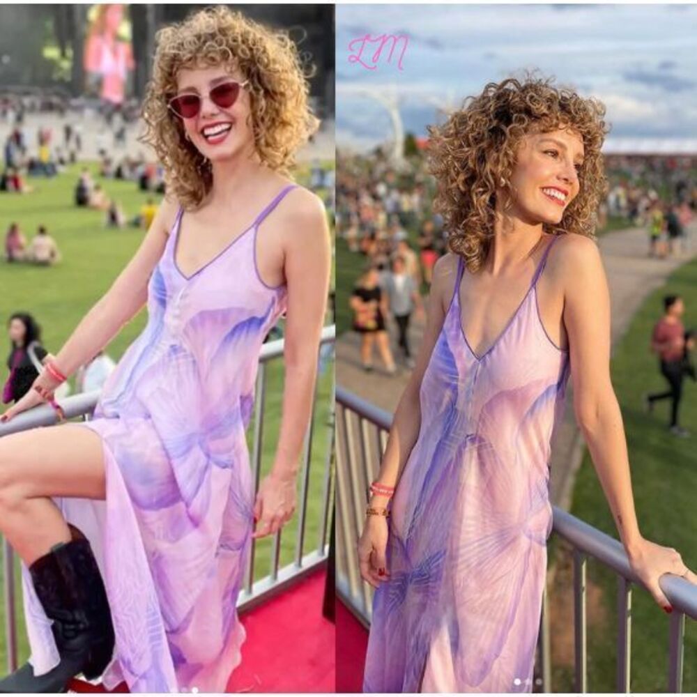 Forte Forte SS23 100% Silk Chiffon Dress Lilac Purple Pink Yellow Stars‎ 1/ US 4